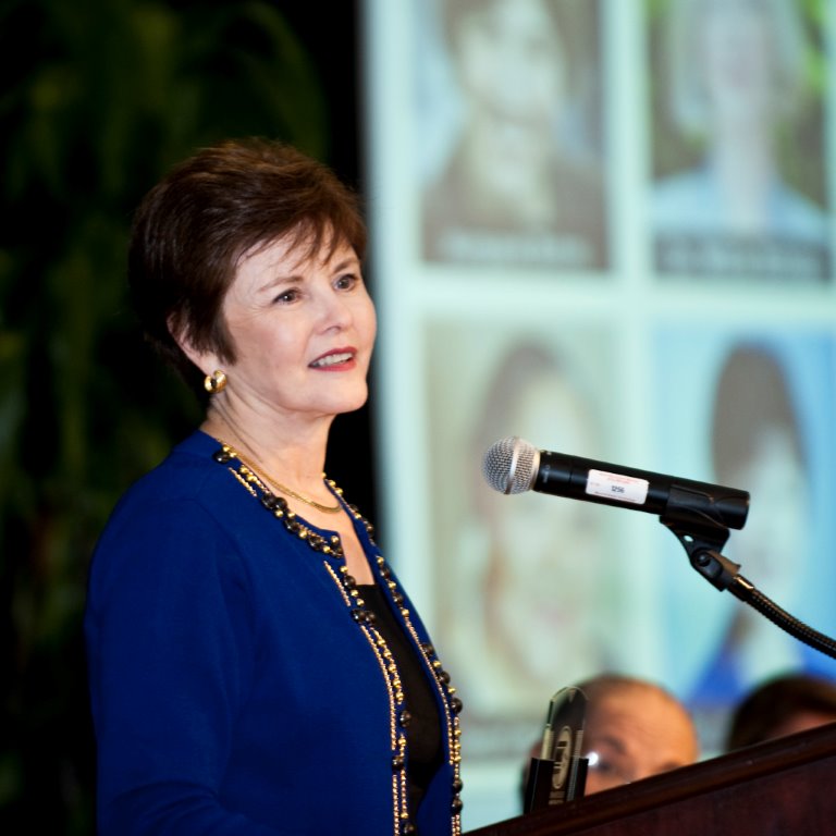 Dr. Shirley Raines speaking in front of an audience